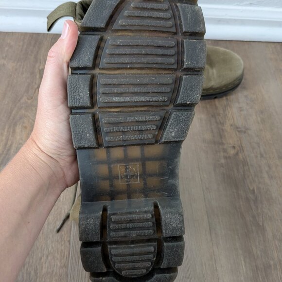 Dr Martens Combs Men 9 / Womens 10 EU 42 Olive Green Canvas Lace Up Combat Boots - Picture 9 of 9